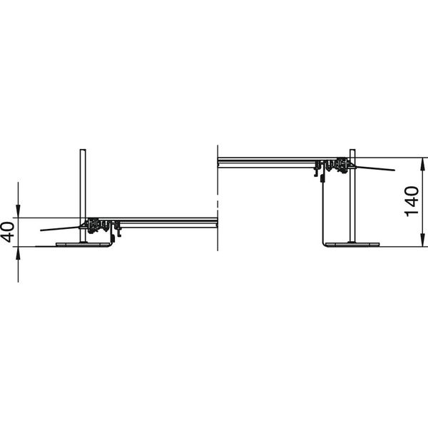 OKA-G60040140R Flushfloor trunking unit blank, locking 2400x600x140 image 2