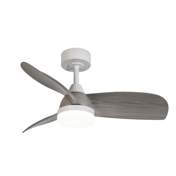 Bryan White+Ash LED Ceiling Fan 18W 1800Lm CCT Dim image 1