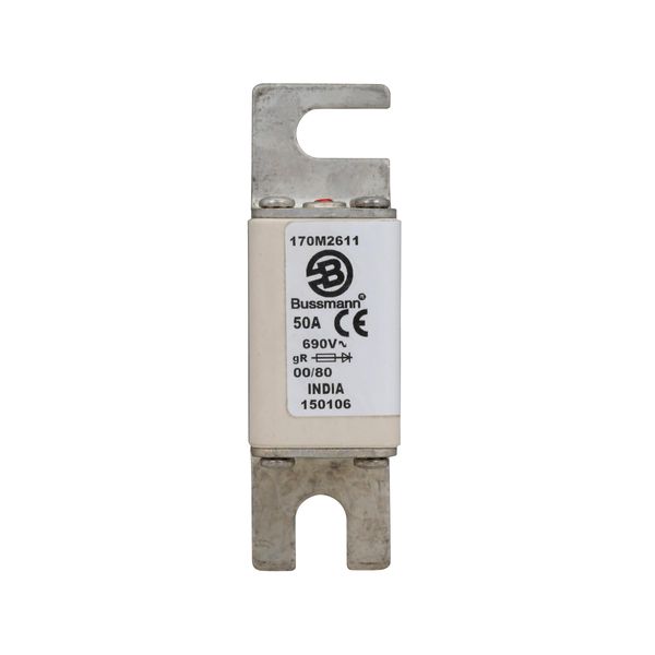 Fuse-link, high speed, 50 A, AC 690 V, DIN 00, 30 x 51 x 100 mm, gR, DIN, IEC, single indicator image 22