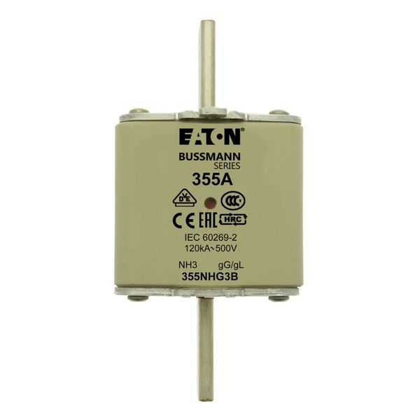 Fuse-link, low voltage, 355 A, AC 500 V, NH3, gL/gG, IEC, dual indicator image 5