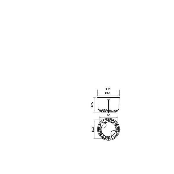 HG 60 MW Box, empty cavity wall 2K ¨68mm, H47mm image 2