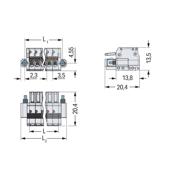 1-conductor female connector push-button Push-in CAGE CLAMP® light gra image 4