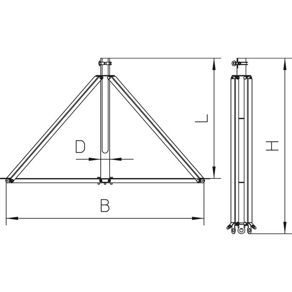 isFang 3B-250-A Interception rod stand for isCon conductor, internal 2,9x2,5m image 2