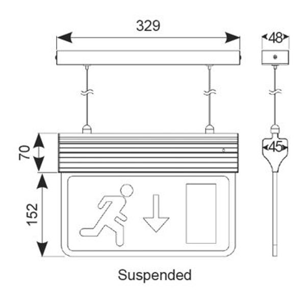 Eagle 3-In-1 Exit Sign Self-Test Maintained / Non-Maintained White image 4