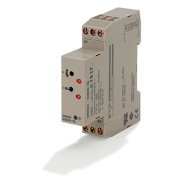 Timer, DIN rail mounting, 17.5 mm, 24-230 VAC/24-48 VDC, on/flicker-on image 1