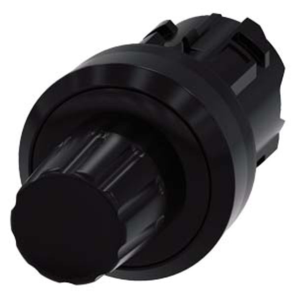 stop button, 22 mm, round, plastic, black, pushbutton raised, latchable 3SU1000-0HC10-0AA0-Z X90 image 2