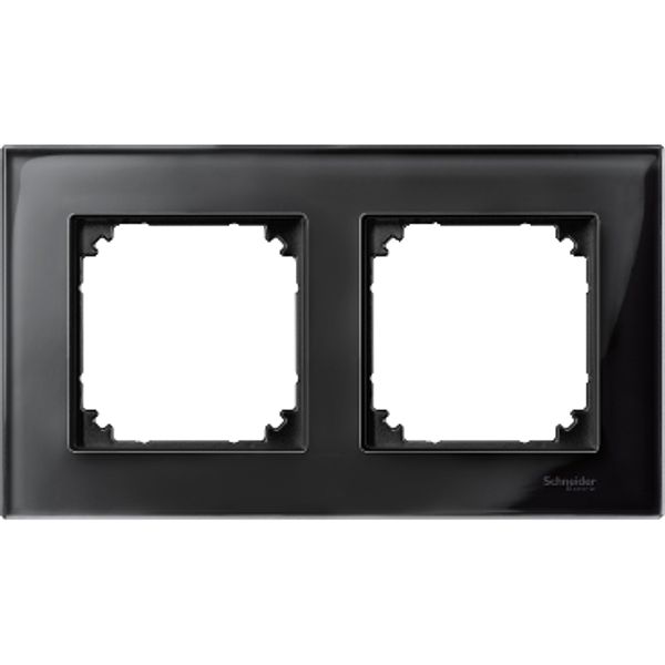 Real glass frame, 2-gang, Onyx black, M-Elegance image 3
