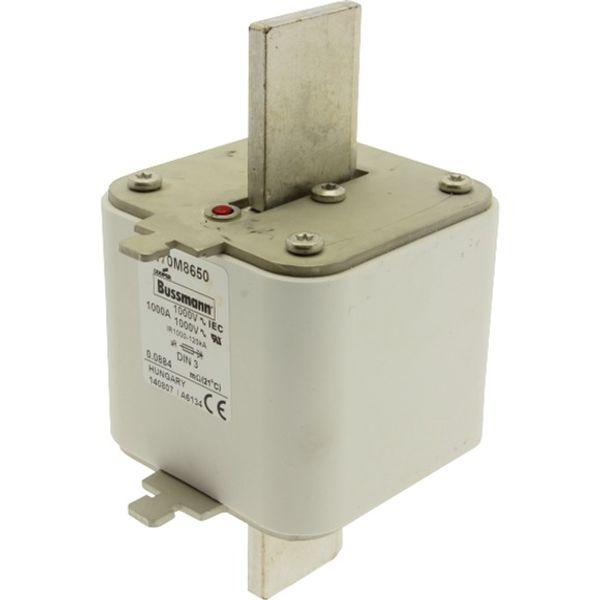 Fuse-link, high speed, 1000 A, AC 1000 V, DIN 3, 90 x 75 x 150 mm, aR, DIN, IEC, single indicator image 3