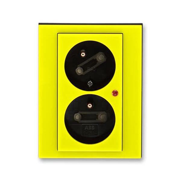 5593H-C02357 64 Double socket outlet with earthing pins, shuttered, with turned upper cavity, with surge protection image 2