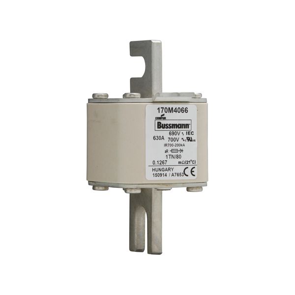 Fuse-link, high speed, 630 A, AC 690 V, DIN 1, 53 x 66 x 108 mm, aR, DIN, IEC, single indicator image 10