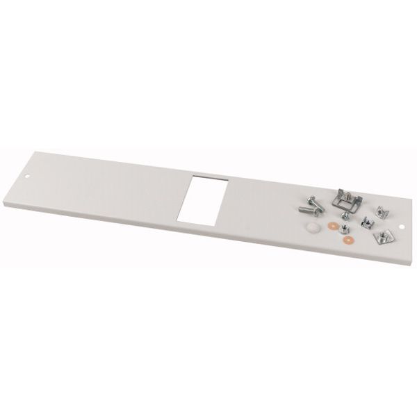 Front cover, +mounting kit, for PKZ4, horizontal, 3p, HxW=100x600mm, grey image 1