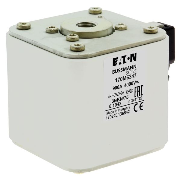 Fuse-link, high speed, 900 A, AC 1000 V, size 3, 76 x 92 x 76 mm, aR, IEC, UL, single indicator image 19