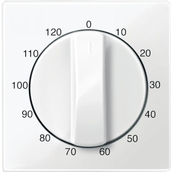 Central plate for time switch insert, 120 min, polar white, glossy, System M image 4