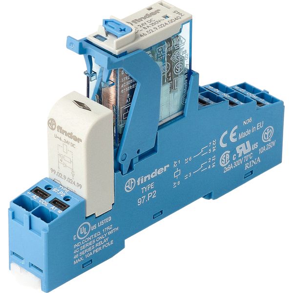 Rel. interface Mod. Push-IN 2CO 8A/12VDC/Agni/LED/diode (4C.P2.9.012.0050) image 4