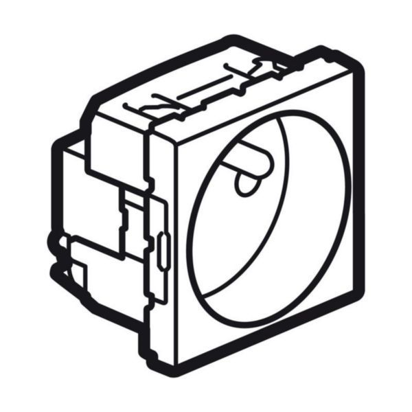 Arteor 2 Pole + Earth 10/16A French Standard Shuttered Socket Outlet 2 Module White image 1