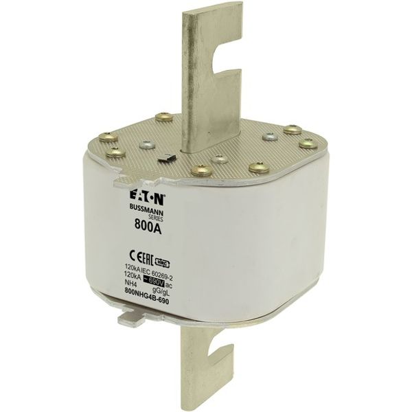 Fuse-link, LV, 800 A, AC 690 V, NH4, gL/gG, IEC, single indicator, live gripping lugs image 3