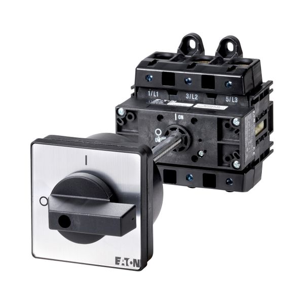 On-Off switch, P5, 160 A, rear mounting, 3 pole, with black thumb grip and front plate image 5