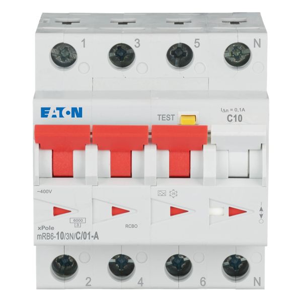 RCD/MCB combination, 10 A, 100 mA, MCB trip characteristic: C, 3p+N, RCD trip characteristic: A image 6