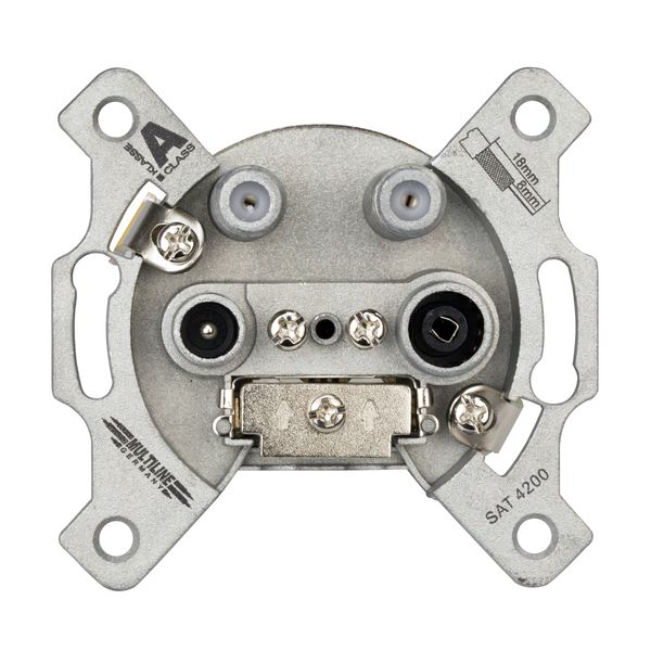 SAT terminal type outlet 4Port,R/TV/2xSAT,ClA,Frame+Box,9010 image 1