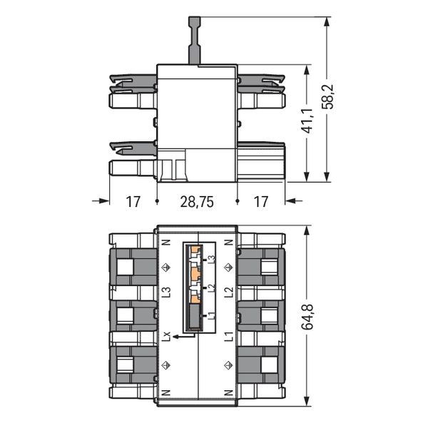 Three-phase to single-phase distribution connector with phase selectio image 9