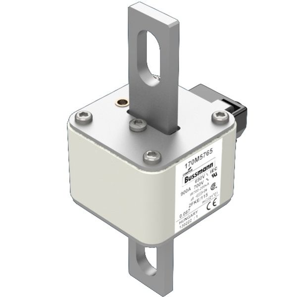 Fuse-link, high speed, 900 A, AC 690 V, size 2, 61 x 77 x 135 mm, aR, IEC, UL, type K indicator, 115 mm centres image 3