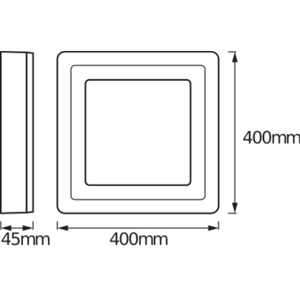 LED COLOR + WHITE Square 400mm 38W + RC image 10