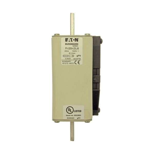 Fuse-link, high speed, 200 A, DC 1000 V, 2XL, 59 x 76 x 190 mm, gPV, UL, IEC, bolted connection image 22