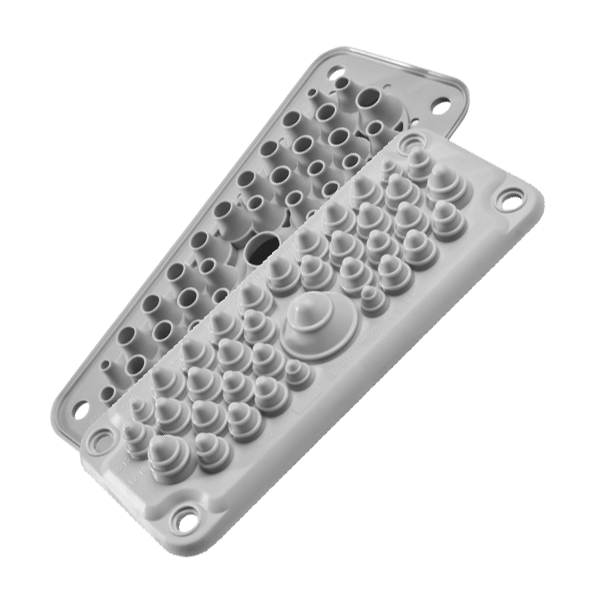 MC35/37 IP67 RAL 7035 grey cable entry plate (with pins) image 1