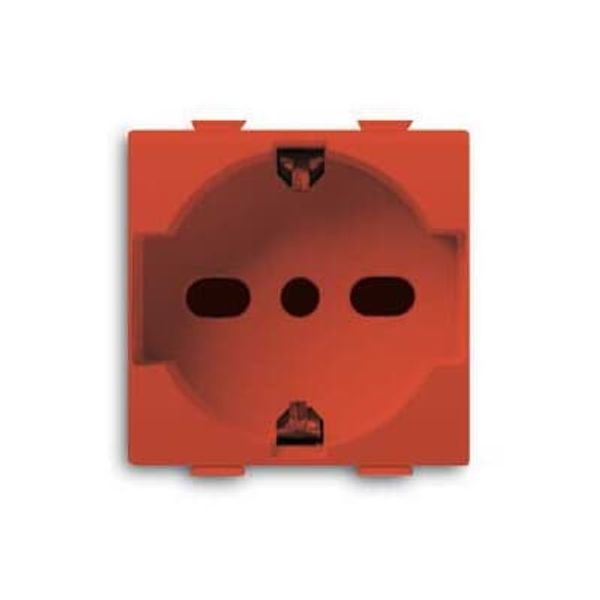 2P+E socket outlet, 16A - 250V~, P30/17 type, RED Italian type Bipasso Red - Chiara image 1
