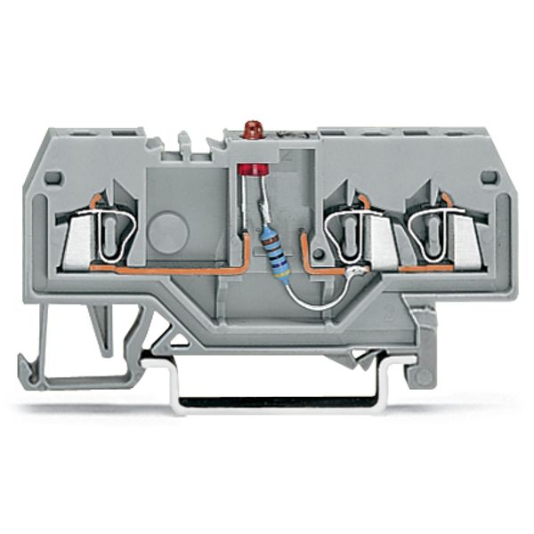 Component terminal block 3-conductor LED (red) gray image 3