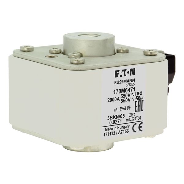 Fuse-link, high speed, 2000 A, AC 550 V, size 3, 76 x 92 x 53 mm, aR, IEC, UL, type K indicator image 18