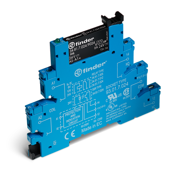 Rel. interface SSR screw 6,2mm.In.125VUC 1NO Out.6A/24VDC (38.81.0.125.9024) image 2