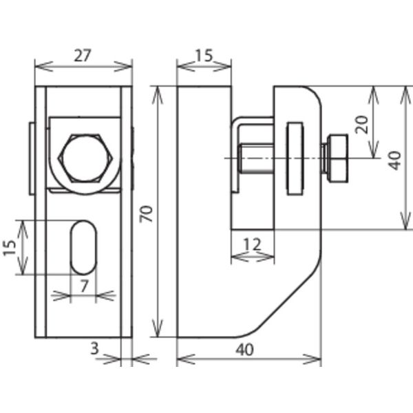 Flat strip a. round cond. hold. St/tZn f. Fl...11mm Rd 6.10mm wall dis image 2