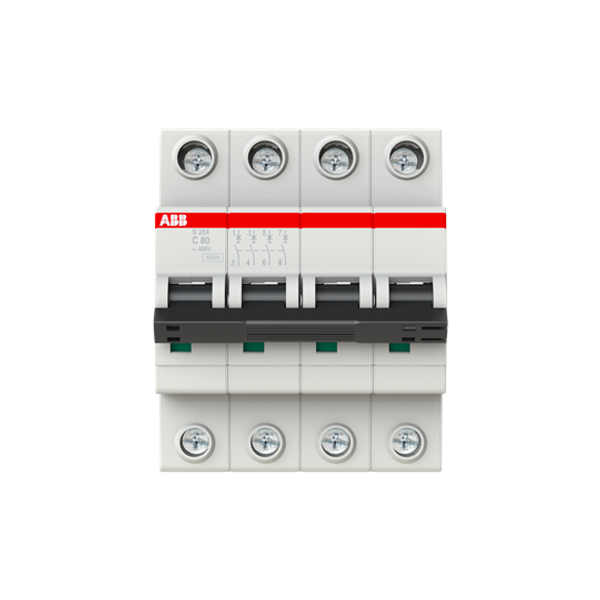 S204-C80 Miniature Circuit Breaker - 4P - C - 80 A image 4