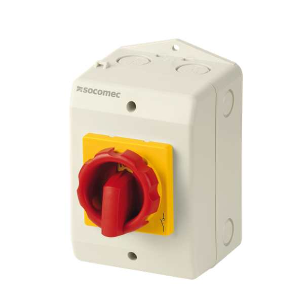 Load break switch COMO 4P 100A enclosed yellow/red handle image 2
