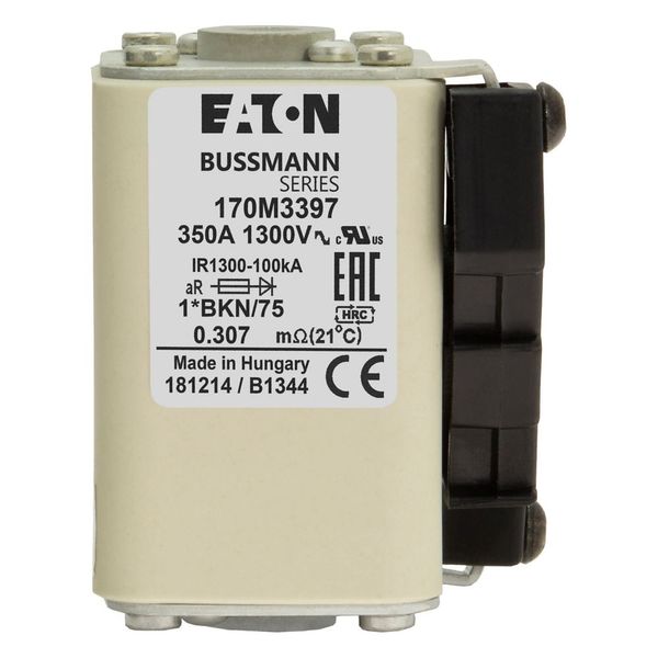 Fuse-link, high speed, 350 A, AC 1250 V, compact size 1, 45 x 59 x 75 mm, aR, IEC, UL, single indicator image 15