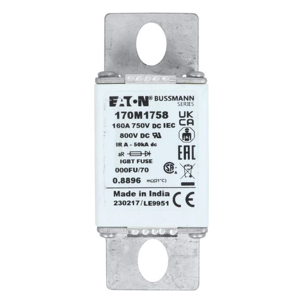 Fuse-link, high speed, 160 A, DC 750 V, size 000, 24 x 36 x 96 mm, aR, IEC, UL image 10