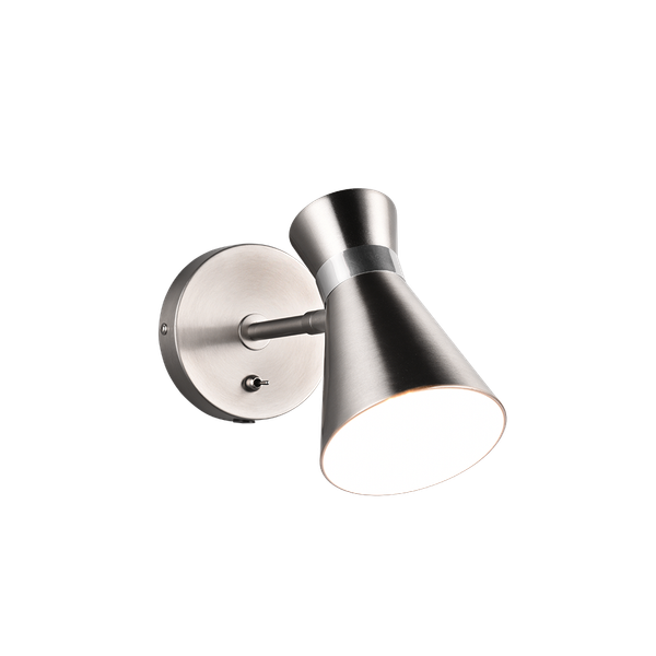 Enzo wall lamp E27 brushed steel image 1