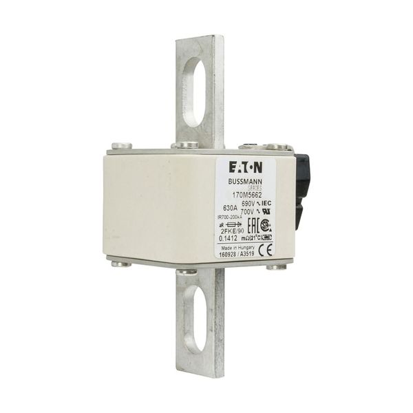 Fuse-link, high speed, 630 A, AC 690 V, size 2, 61 x 77 x 135 mm, aR, IEC, UL, type K indicator, 90 mm centres image 9