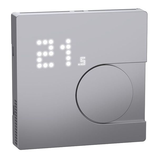 Connected room temperature controller module, stainless steel, system design, works with Wiser, Zigbee, Wiser Home image 1