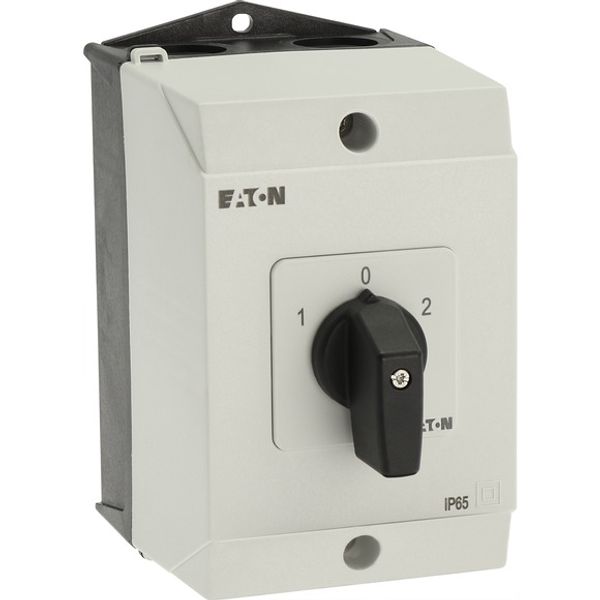 Reversing switches, T3, 32 A, surface mounting, 2 contact unit(s), Contacts: 4, 45 °, maintained, With 0 (Off) position, 1-0-2, Design number 8400 image 11