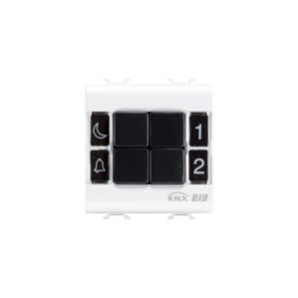 PUSH-BUTTON PANEL - KNX - 4 CHANNELS - 2 MODULES - WHITE - CHORUS image 1