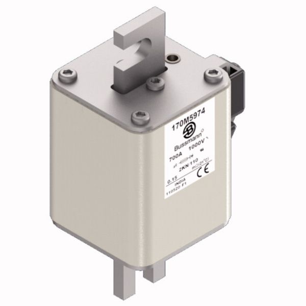 Fuse-link, high speed, 800 A, AC 1000 V, DIN 2, 59 x 77 x 138 mm, aR, DIN, IEC, single indicator image 4