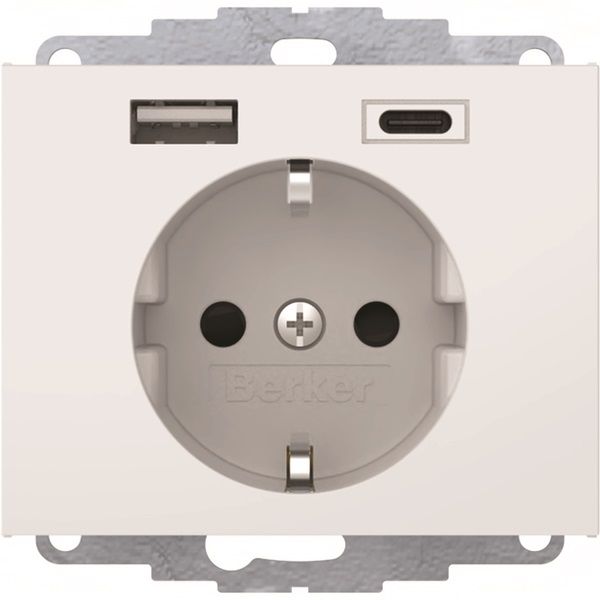 B. SOCKET SOCKET WITH 2xUSB A+C K.1 WHITE image 1