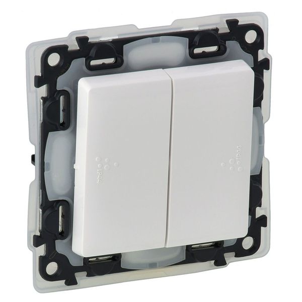 2-gang one-way switch Valena Life - 10 AX - 250 V~ - IP44 - white image 1