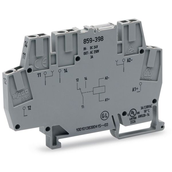 859-398 Relay module; Nominal input voltage: 24 VDC; 1 changeover contact image 6