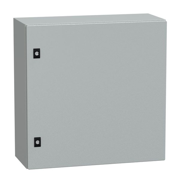 Spacial CRN plain door with mount.plate. H600xW600xD250 IP66 IK10 RAL7035 image 1