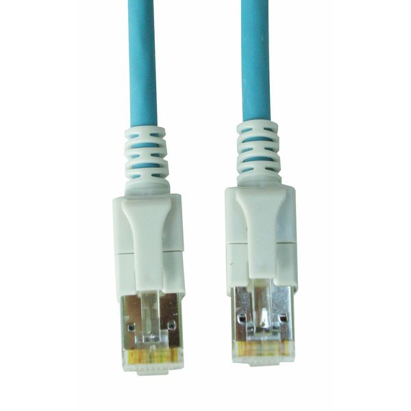 LED Patchcord RJ45 shielded, Cat.6a 10GB, LS0H, blue, 2.0m image 1