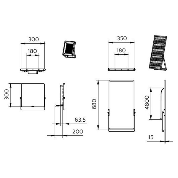 Ledinaire Floodlights Solar, 32 W, 4160 lm, 3000 K, CRI80, IR remote, Symmetrical, IP65 image 2