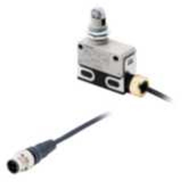 Limit switch, slim sealed, screw terminal, general purpose, roller plu D4ER0002H image 3